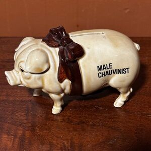 Vintage Norcrest Ceramic Male Chauvinist Pig Piggy Bank Farm Country